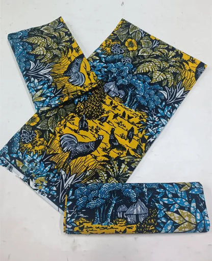 100% Cotton Ankara Fabric - High Quality African Print Batik Real Wax Pagne 6 Yards for Stylish Sewing