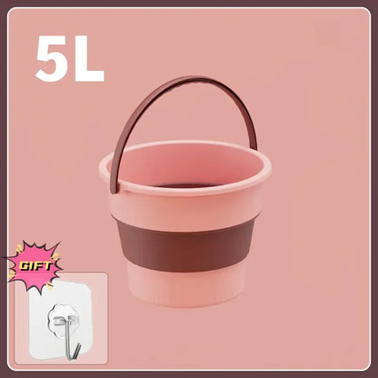 Portable Folding Silicone Bucket - 5L/10L/17L Collapsible Thickened Bucket for Car Washing, Fishing, Camping & Outdoor Use