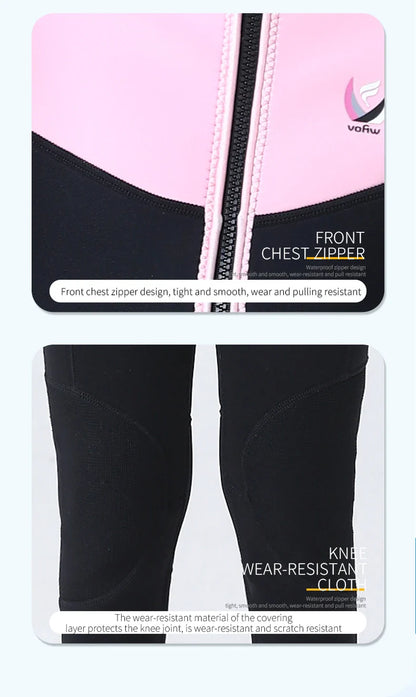 Children's 2mm/3mm Neoprene Wetsuit – One-Piece Long Sleeve Diving Suit for Cold Protection, Sunscreen, Surfing, Swimming & Snorkeling