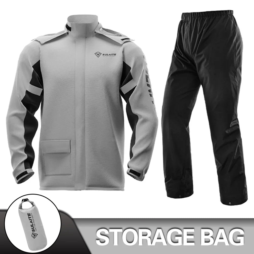 Motorcycle Raincoat Suit - Rainstorm Prevention Jacket & Pants, Camping, Hiking, Fishing, Moto Rain Gear for Riders