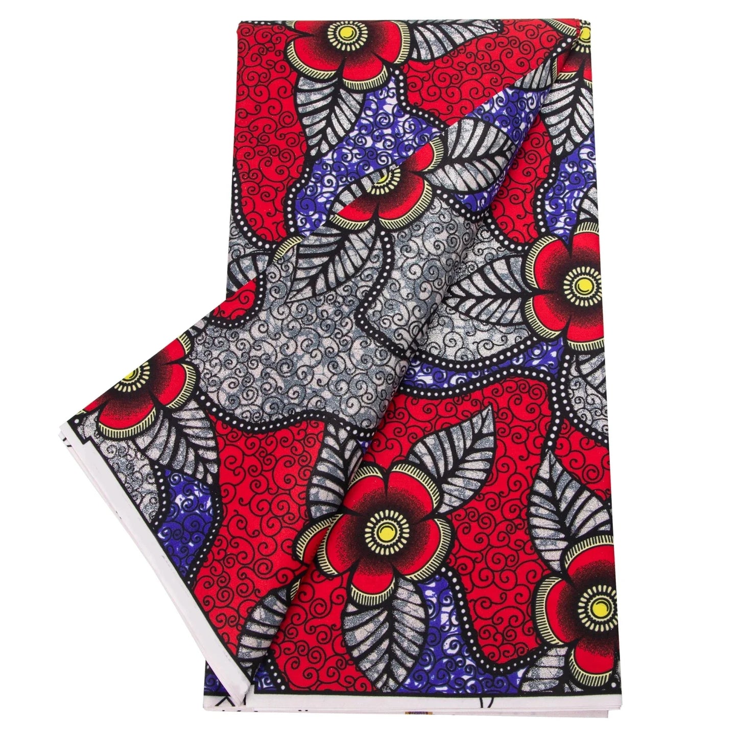 Nigerian Golden Super Ankara Fabric - Glitter Wax Batik Print for Sewing & Crafts