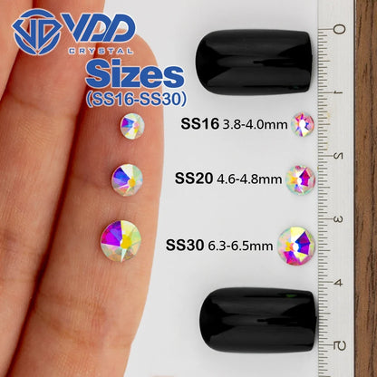VDD Non Hot Fix Crystal Nail Art Rhinestones - 2088 Flower Flatback Gems for DIY Nail Decorations