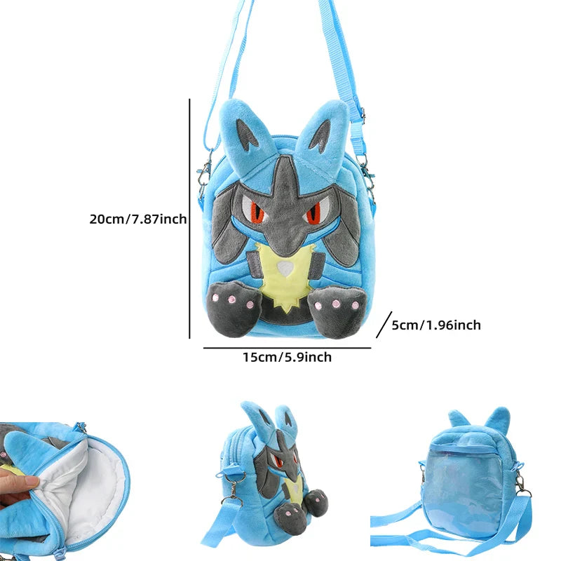 Pokemon Plush Backpack – Gengar, Mimikyu, Snorlax, Rowlet, Lucario & Charmander Anime Shoulder Bag Dolls