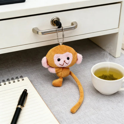 Long Tailed Monkey Plush Keychain - Cute Cartoon DIY Doll Pendant Backpack Accessory Gift for Kids & Girls
