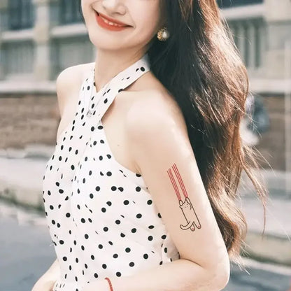 Cute Cat Temporary Tattoos - Waterproof Cartoon Kitten Fake Tattoo Stickers for Women Arm & Back Art