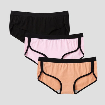 BANNIROU 3Pcs Women’s Cotton Briefs - Soft Breathable Low-Rise Sports Fitness Panties & Everyday Lingerie Underwear