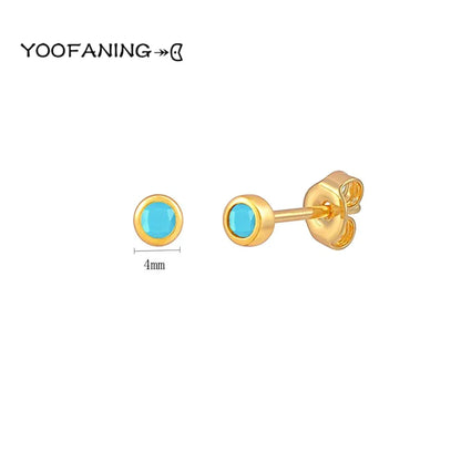925 Sterling Silver Ear Needle Earrings – Simple Circular Gold & Silver Studs for Women Jewelry (Multiple Sizes)