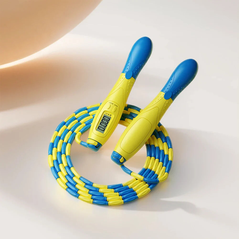 Beaded Jump Rope with Counter – Adjustable Plastic Segmented Skipping Rope for Kids & Adults