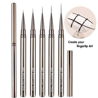 Nail Art Liner Brushes – Striping & Drawing Pens for Elongated Lines, 6–25mm Professional Manicure Design Tools