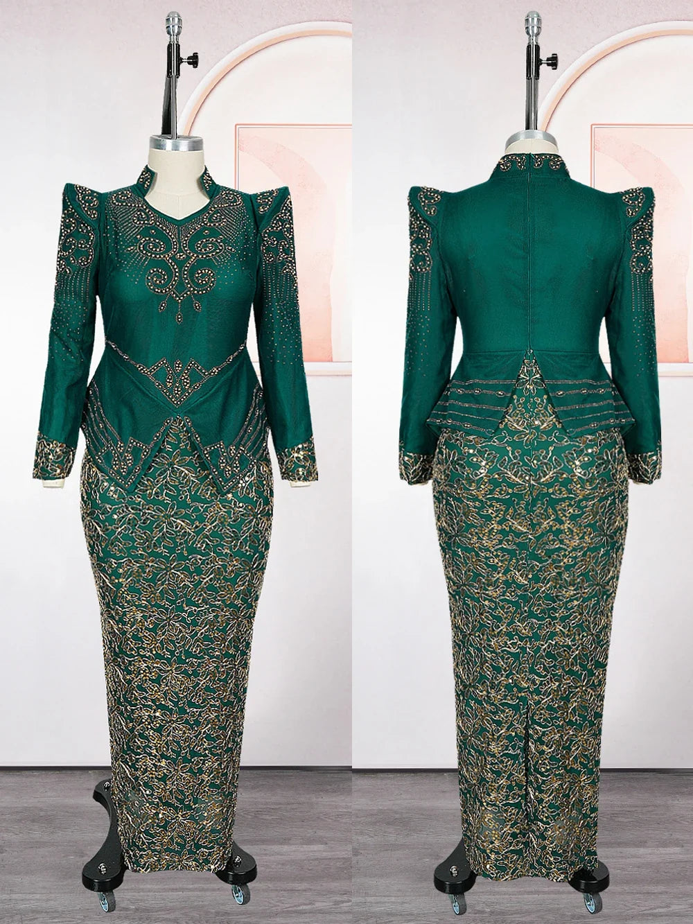 Luxury African Dresses for Women - Elegant Long Sleeve Ankara Dashiki Maxi Gown for Wedding, Party & Evening Wear