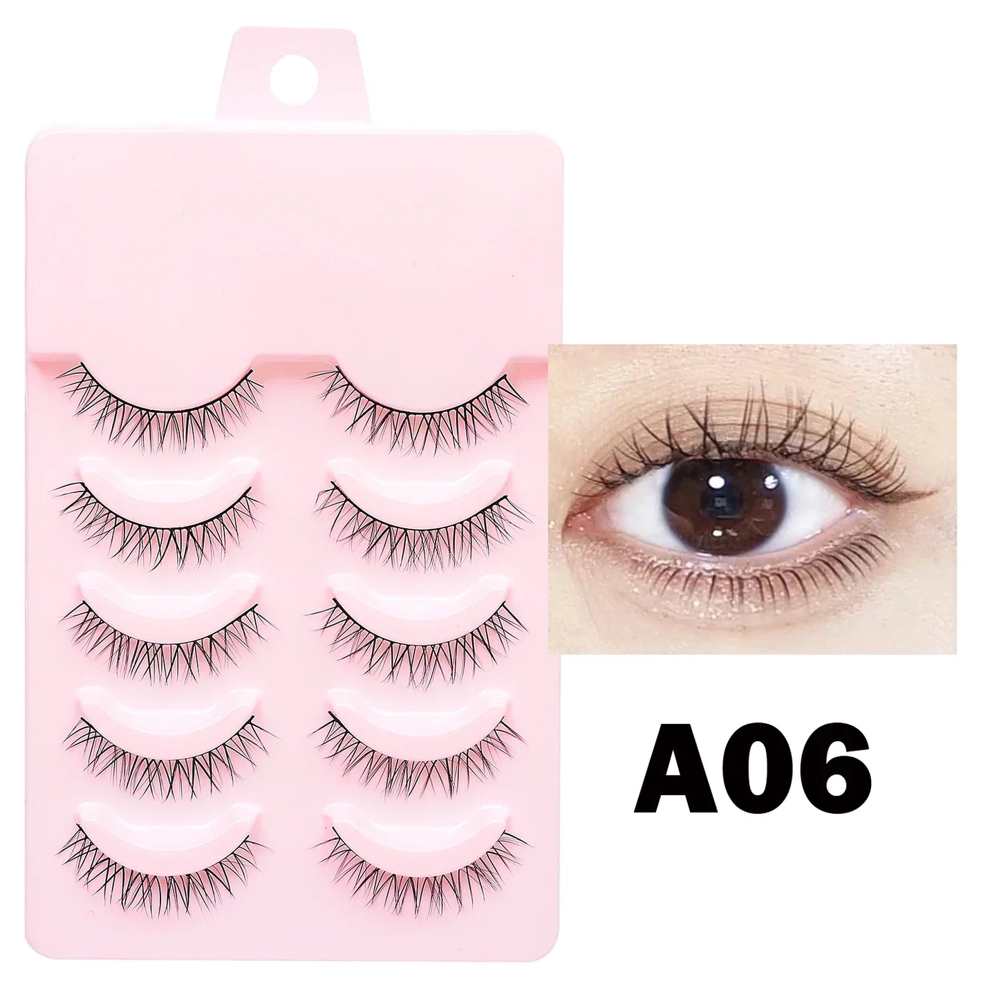 Manga Style Soft Natural False Eyelashes Wispy Thick Daily Wear Makeup Lashes