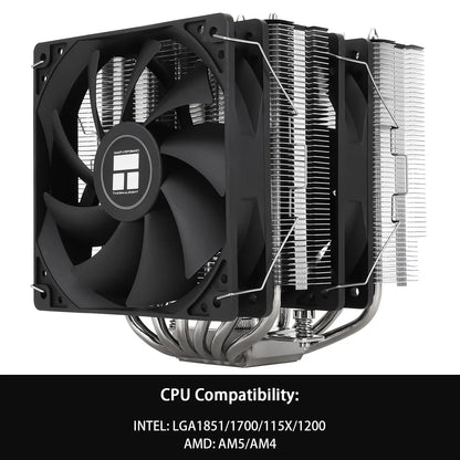 Thermalright Peerless Assassin 120 ARGB CPU Air Cooler – High Performance Dual Tower Cooler for Intel LGA1851/1700/1200/115X & AMD AM4/AM5 Black Edition