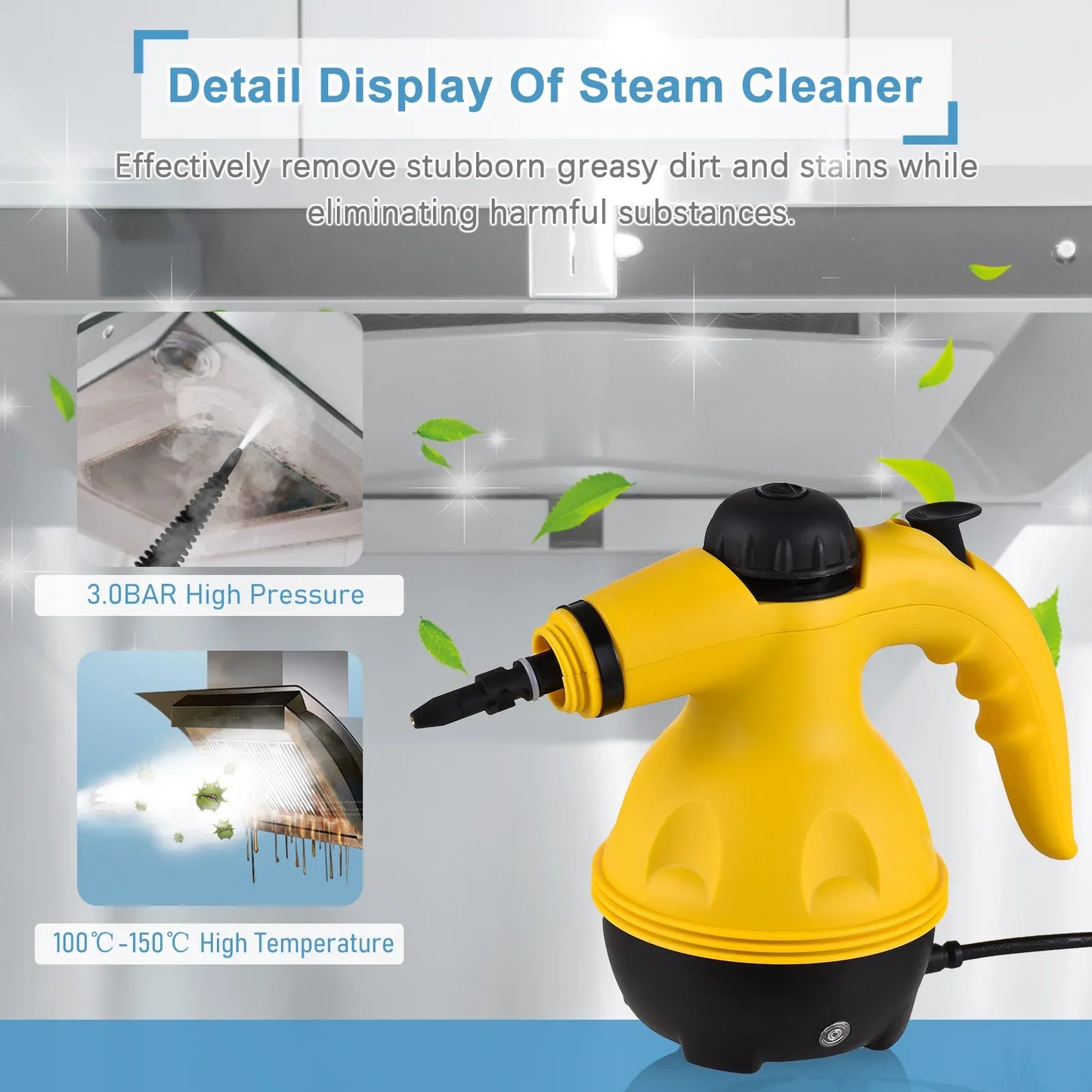 Handheld High-Temperature Steam Cleaner – Multi-Surface Kitchen, Bathroom & Car Cleaning Tool
