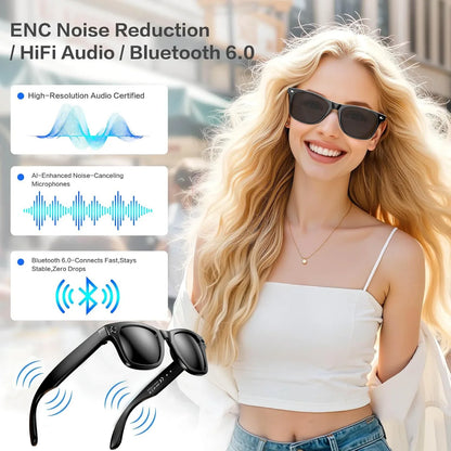 800W AI Smart Camera Glasses – Color-Changing Men’s Smart Sunglasses with Translation, Photo & Video Recording, Waterproof