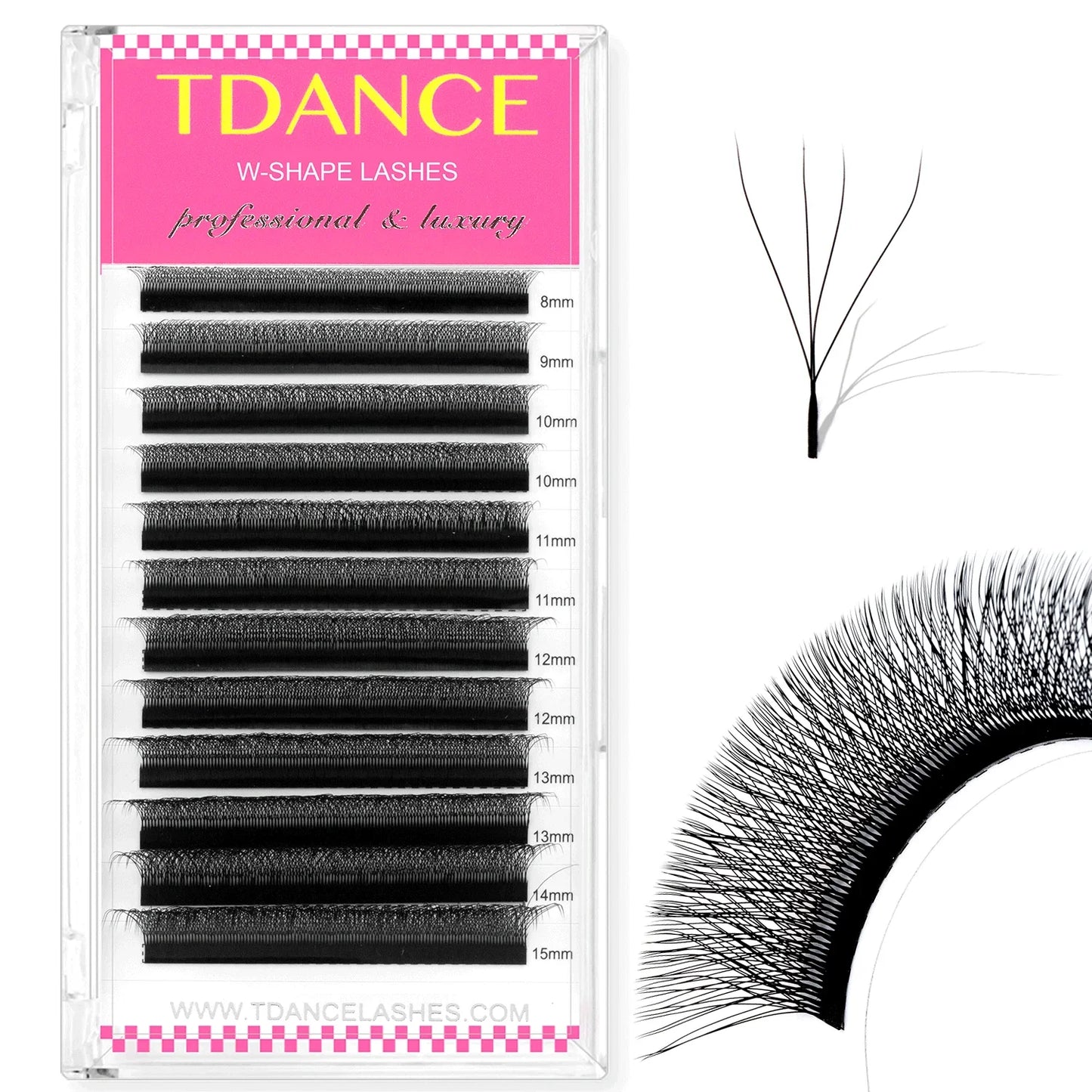 TDANCE 3D–6D Premade Fan Eyelash Extensions – W Style Faux Mink Natural Soft Volume Bloom Lashes