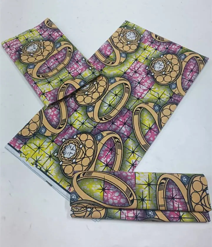 100% Cotton Ankara Fabric - High Quality African Print Batik Real Wax Pagne 6 Yards for Stylish Sewing
