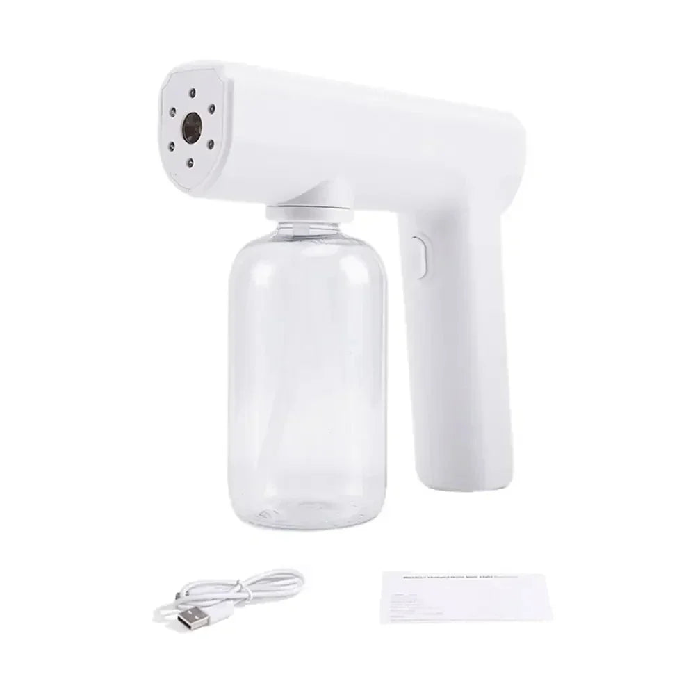 280ML Nano Blue Light Spray Gun - Wireless USB Electric Atomizer Mist Sprayer For Barber Aftershave Garden Disinfection