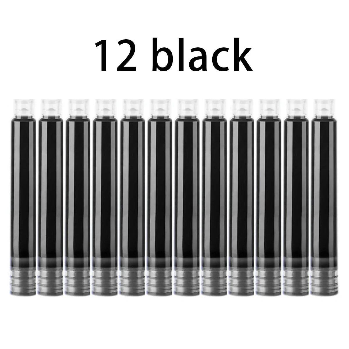 12-36PCS Colourful Ink Sac Fountain Pen Refills 3.4mm - Refillable Ink Cartridges for Drawing, School & Office Use
