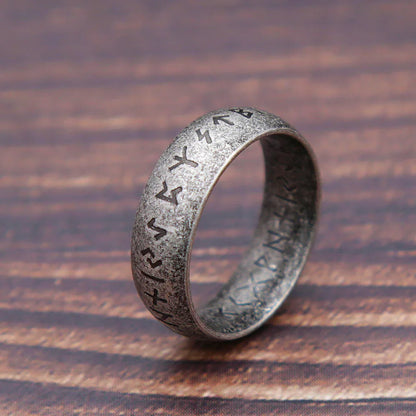 Fashion Retro Viking Rune Ring – 316L Stainless Steel Odin Letter Amulet, Couple Jewelry Gifts for Men & Women