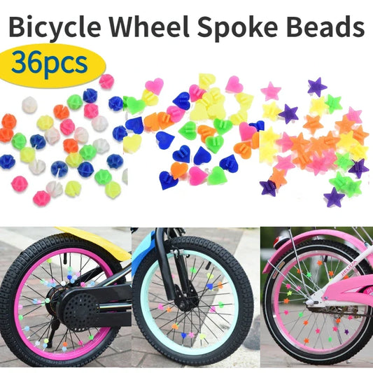 Colorful Bicycle Wheel Spoke Beads Set – 36PCS Kids Bike Decoration Clips