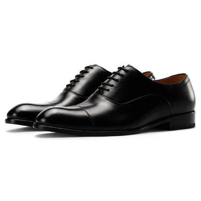 Men’s Handmade Full-Grain Leather Oxford Shoes - Comfortable Classic Business Dress Shoes for Daily Formal Wear