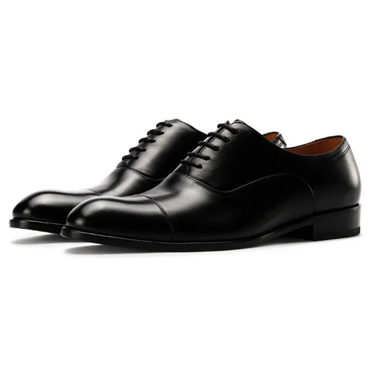 Men’s Handmade Full-Grain Leather Oxford Shoes - Comfortable Classic Business Dress Shoes for Daily Formal Wear