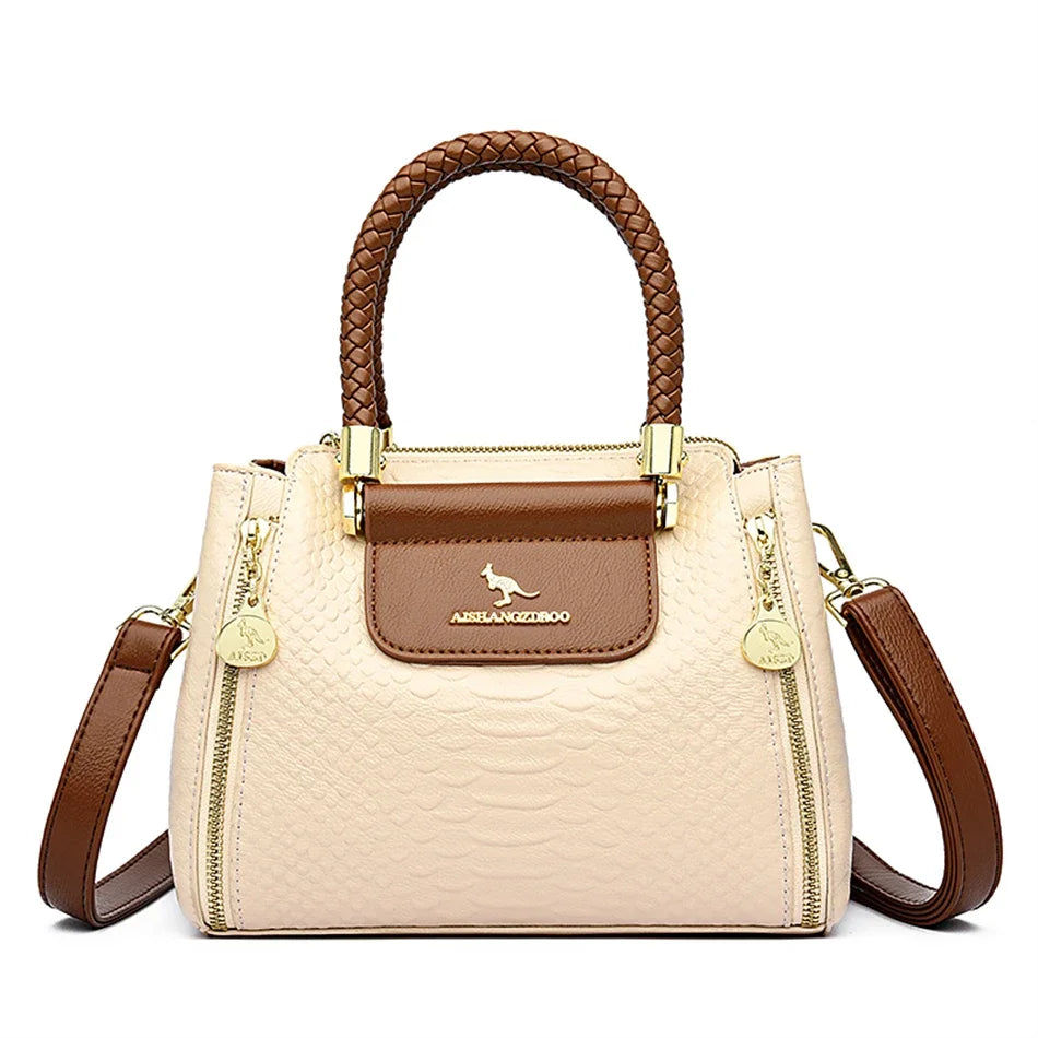 Women’s Designer Soft Leather Crossbody Bag – High-Quality Fashion Shoulder Messenger Purse for Ladies