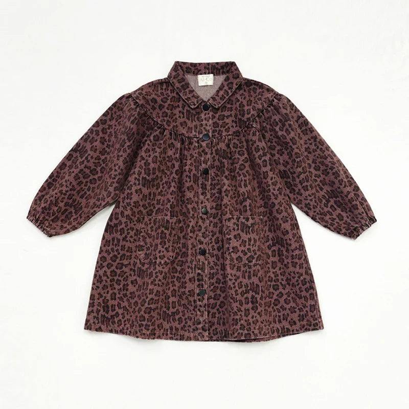 AW26 Denim Leopard Kids Clothing Collection - Boys Girls Dress Skirt Shirt Vest and Overalls Fashion Set