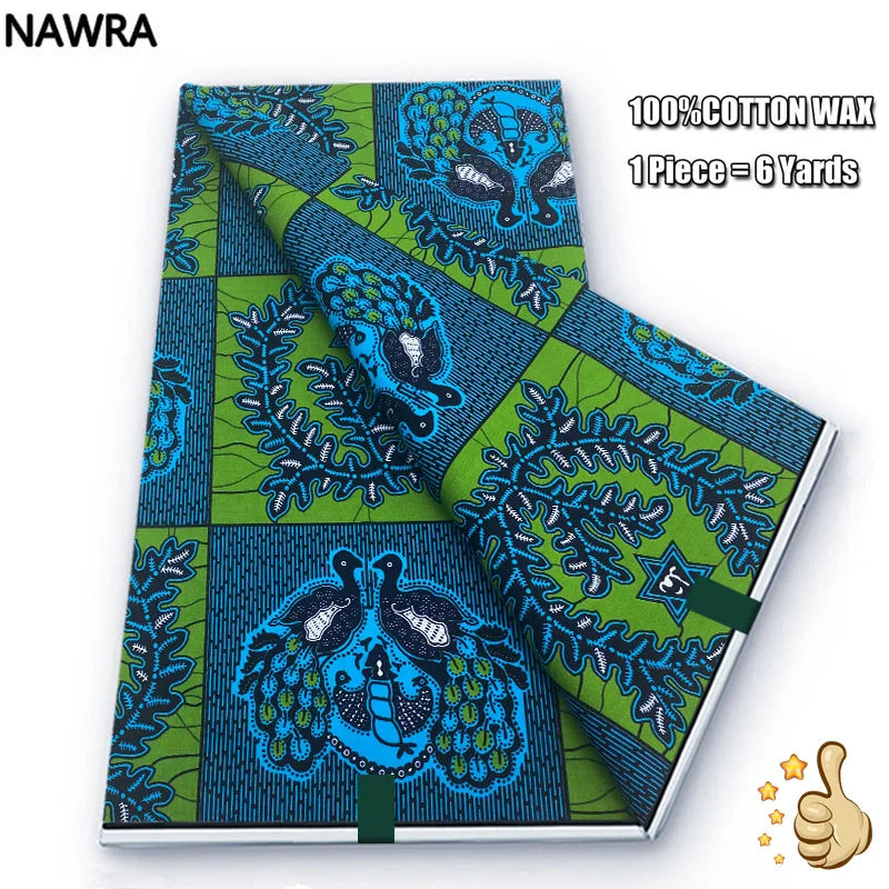 Original 100% Cotton African Wax Print Fabric - Soft Ankara Batik DIY Pagne