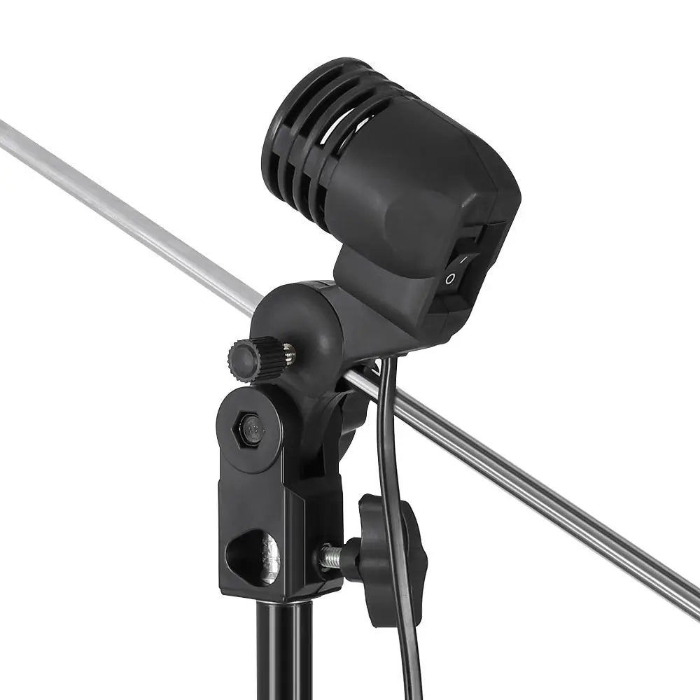E27 Light Bulb Stand - 1.8m Cable Socket Holder with Umbrella Mount for Photography Lighting Setup