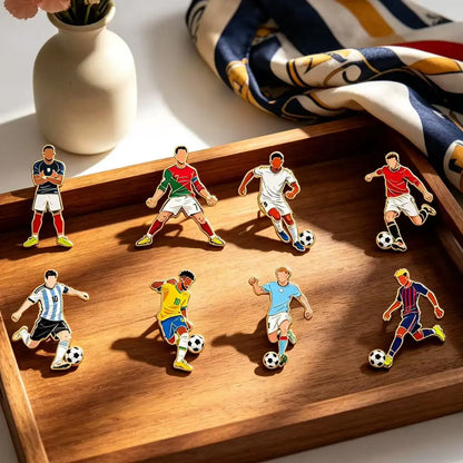 Football Player Enamel Brooch - Creative Sport Metal Lapel Pin Jewelry Gift