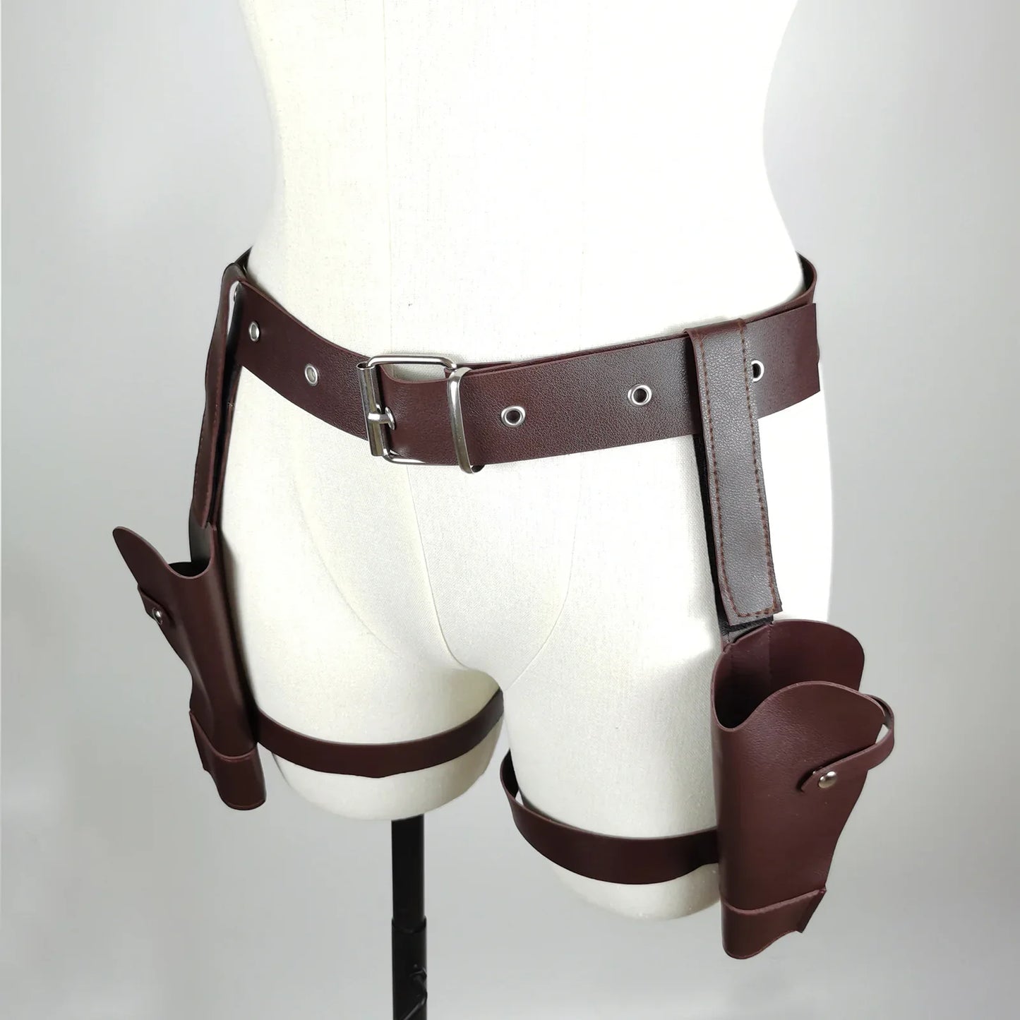 Ancient Tombs Lara Gun Holster Belt – Women’s Western Denim Cosplay Belt for Role-Playing & Costume Guns Holder