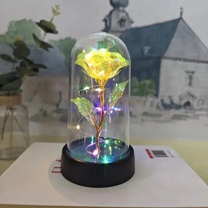 Artificial Eternal Rose Flowers with LED Light – Valentine’s Day Gift for Girlfriend, Wedding & Christmas Decor