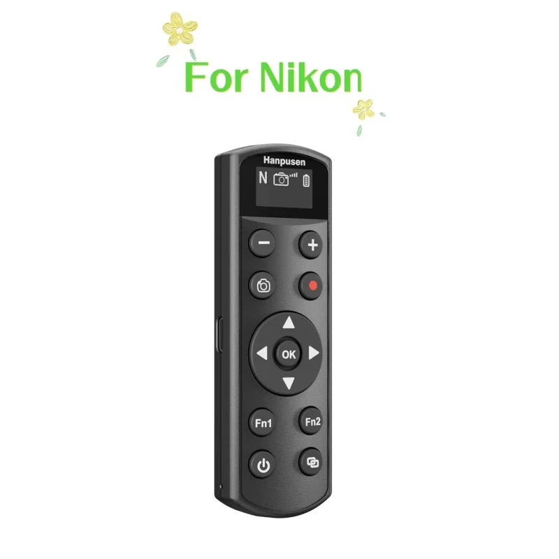 Hanpusen USB-C Bluetooth Camera Remote - Wireless Shutter Release with OLED Screen for Sony Canon Nikon Fujifilm Cameras