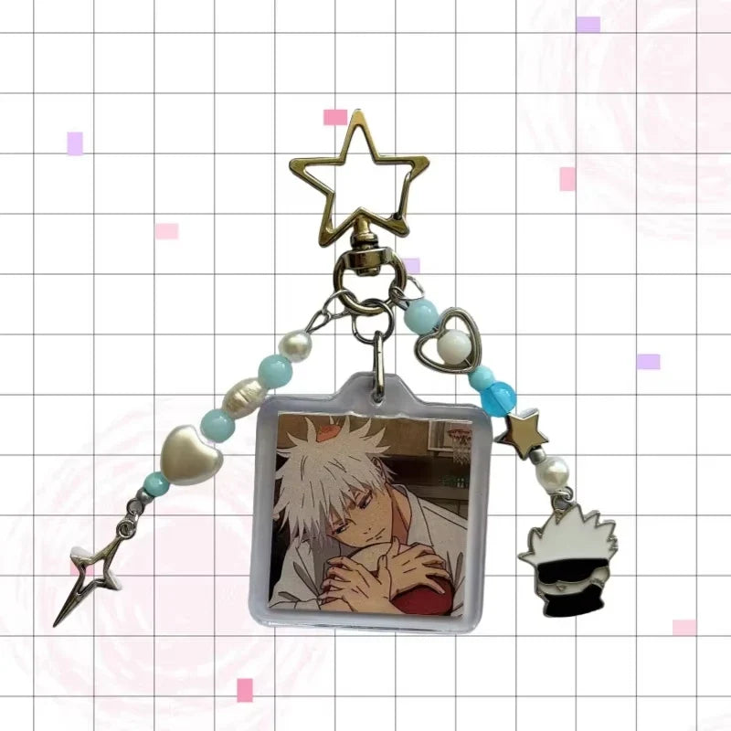 Anime Beaded Keychain - Cute Gojo, Itadori, Megumi, Nobara & Sukuna Inspired Backpack Accessories