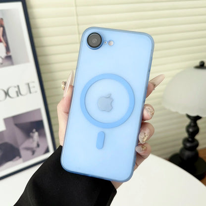 Matte Ultra-Thin Magnetic Phone Case for iPhone 16 / 16E / 15 / 14 / 13 / 12 / 11 Pro Max & Plus – MagSafe Compatible Shockproof Hard Glass Lens Bumper Cover