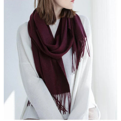 Solidlove Women’s Wool Winter Scarf – 100% Wool Cashmere Poncho Wrap, Fashionable Adult Scarf for Ladies