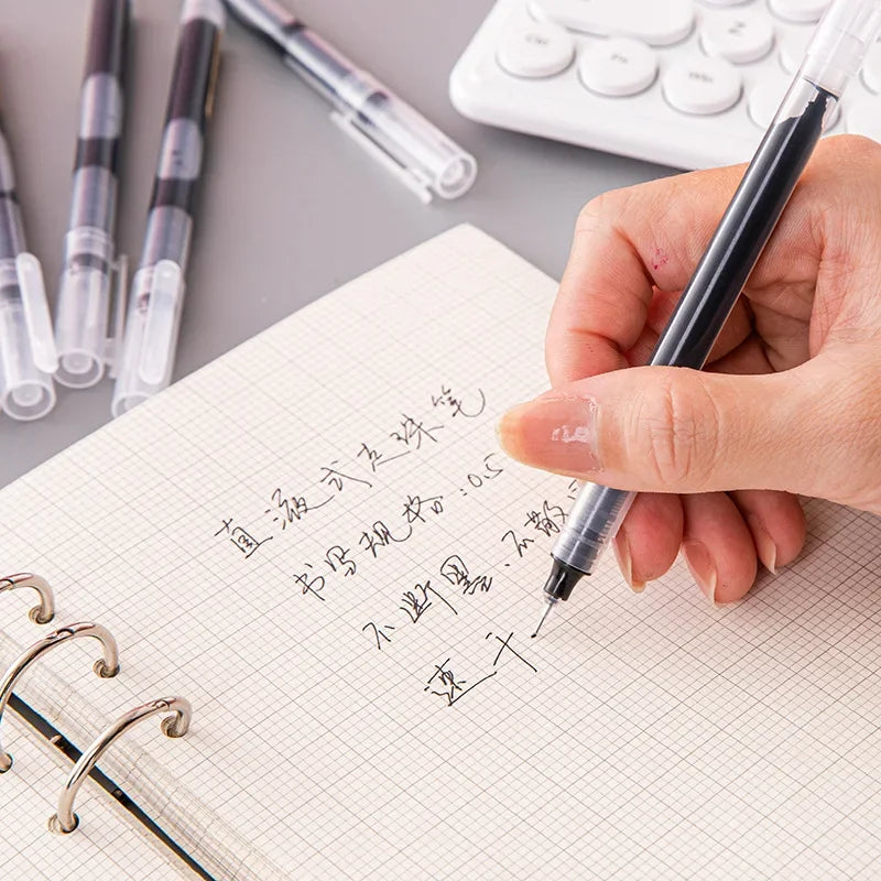 10pcs Needle Tip Gel Pens - High Quality Liquid Ink Ballpoint Pens for School Office Writing & Kawaii Stationery