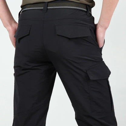 Men's Summer Tactical Cargo Pants - Lightweight Waterproof Multi-Pocket Outdoor Hiking Trousers