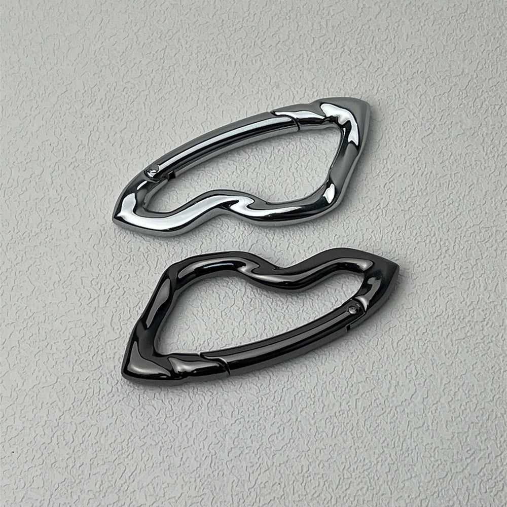Rock Oval Solid Belt Buckle Carabiner Keychain – Spring Snap Hook for Keys, Bags & EDC DIY