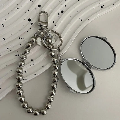 Heart-Shaped Mirror Keychain - Y2K Metal Bag Pendant, Sweet Trendy Fashion Accessory