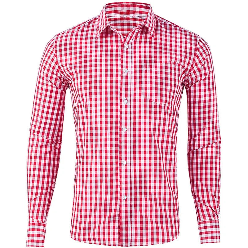 Men’s Plaid Long Sleeve Shirt - Casual 3D Printed Lapel Summer Shirt Unisex Fashion Top