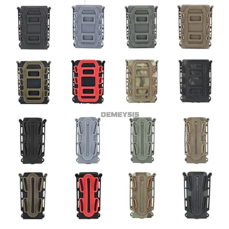 5.56mm & 7.62mm Tactical Fast Mag Pouch - MOLLE Belt Clip Soft Shell Rifle & 9mm Magazine Carrier