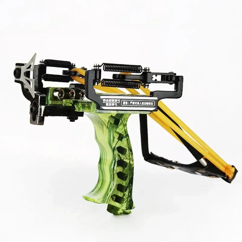 Powerful Metal Slingshot Catapult – Laser Spring Design with Magnetic Wrist Support, Outdoor Hunting & Fishing Sports Shooting Tool