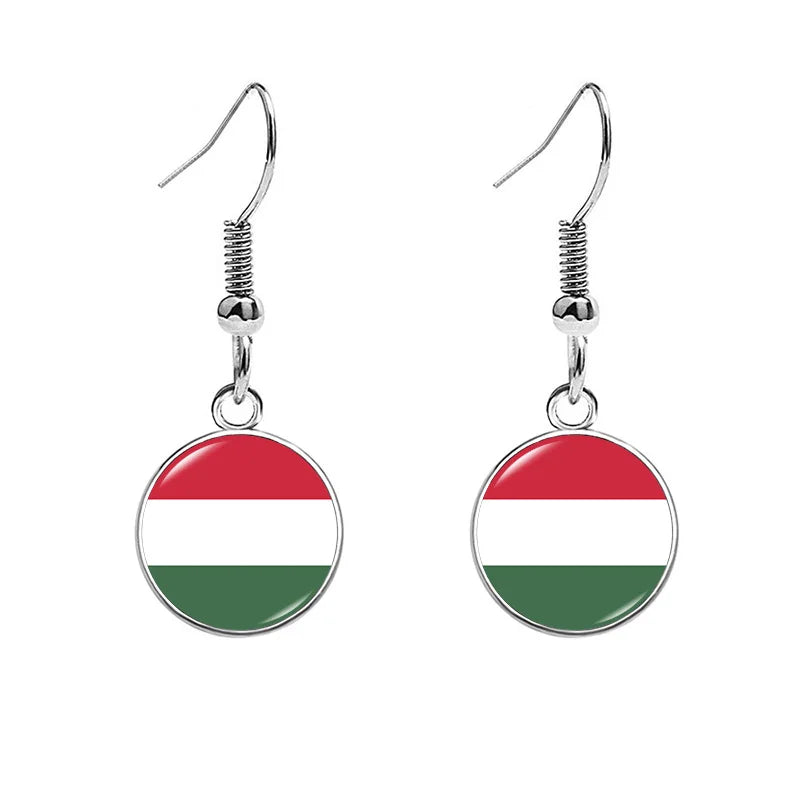 South & North America Flag Earrings - Patriotic Country Pride Drop Dangle Jewelry Gifts for Women