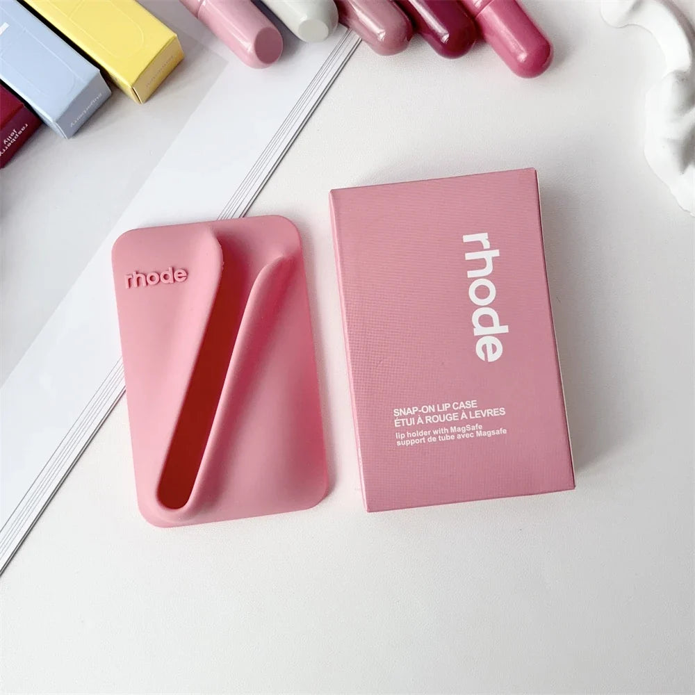 Magnetic Snap-On Lip Gloss Phone Case - MagSafe-Compatible Lipstick Holder for Mobile Phones
