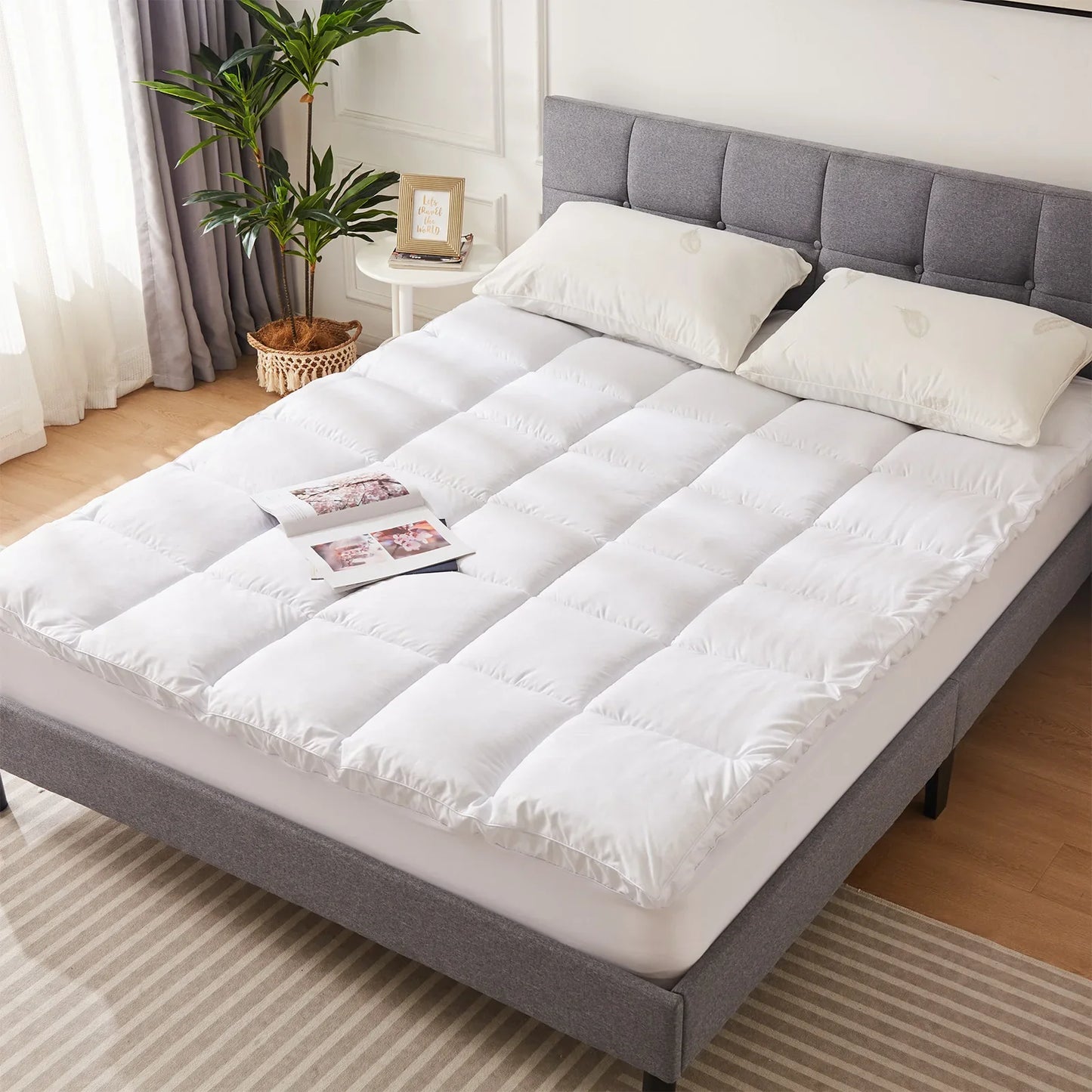 Extra Thick 5D Mattress Pad Cover - Plush Pillow Top for Twin/Full Size with 8-19 Inch Deep Pocket