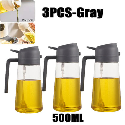 Oil Spray Bottle - 200/300/500ml Cooking Olive Oil Sprayer for BBQ Baking Vinegar & Kitchen Use