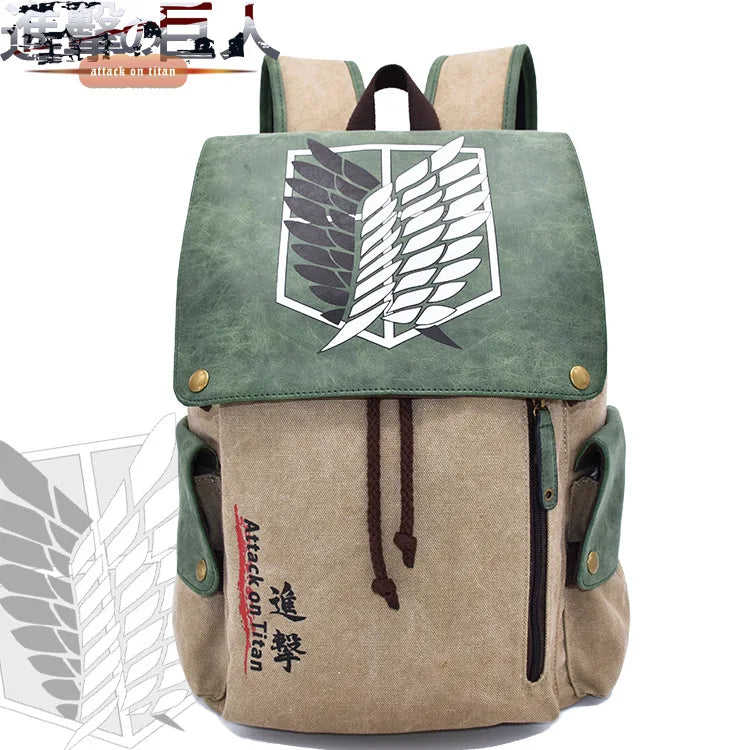 One Piece Anime Backpack – Kawaii Boys Canvas School Bag with Drawstring, Large Capacity Student Gift