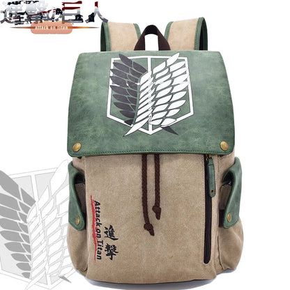 One Piece Anime Backpack – Kawaii Boys Canvas School Bag with Drawstring, Large Capacity Student Gift